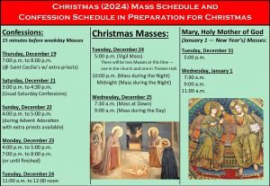 Christmas Confessions and Masses